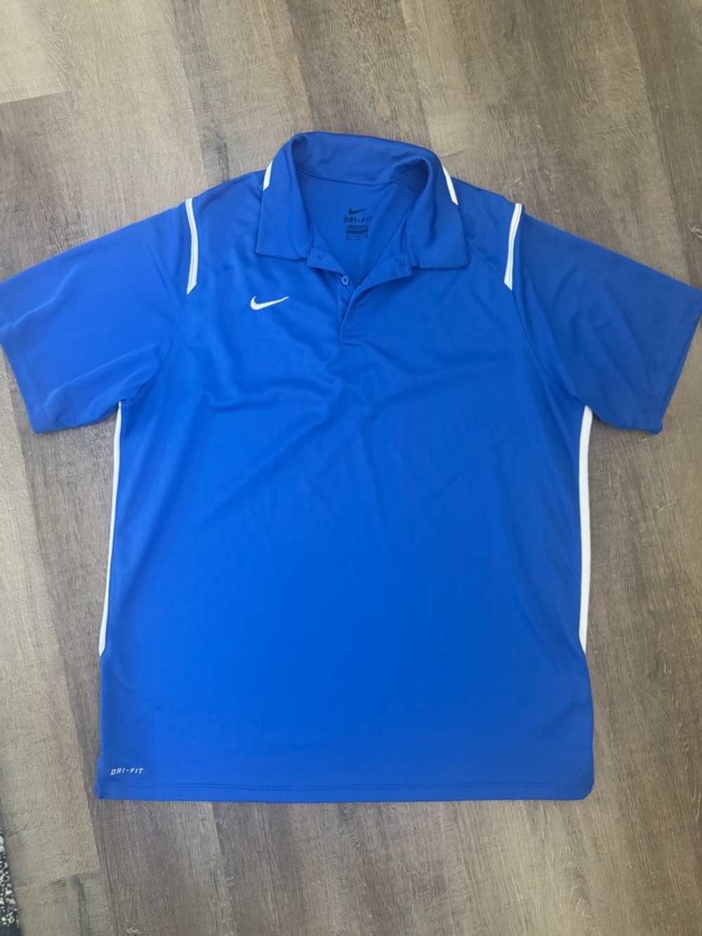 Nike Men’s Dri-FIT Blue Polo with White Trim
